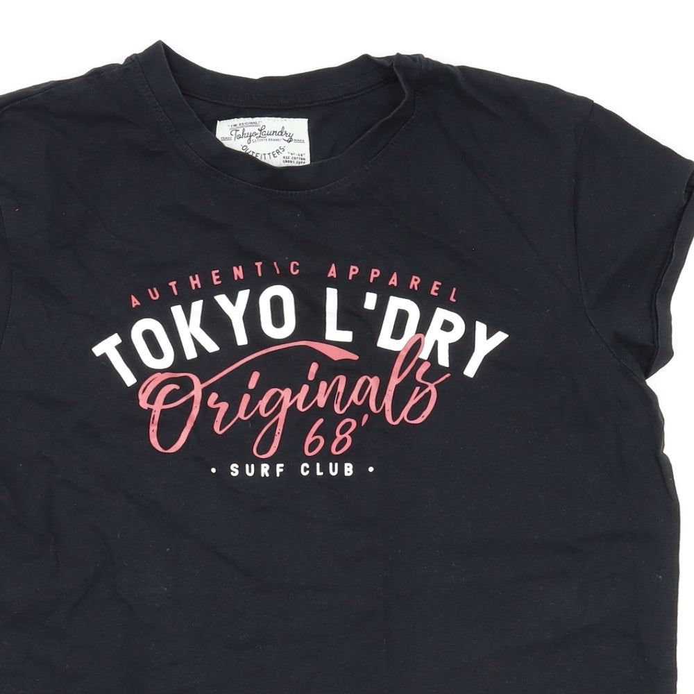 Outfitters Womens Black   Basic T-Shirt Size 10