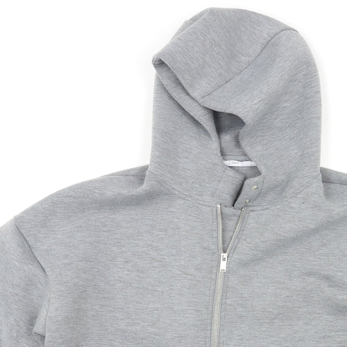 Zara Mens White   Full Zip Hoodie Size S
