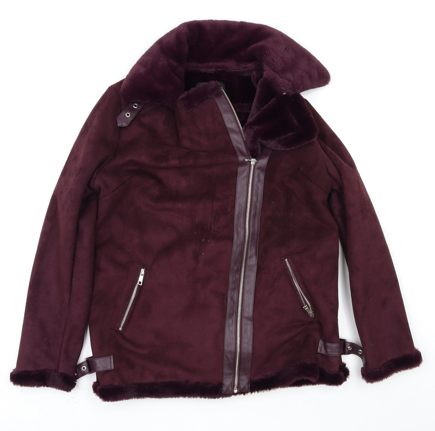 Dorothy Perkins Womens Purple   Biker Coat Size 14