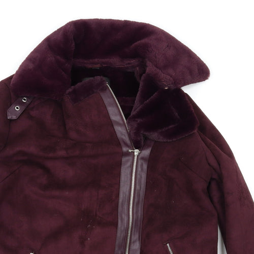 Dorothy Perkins Womens Purple   Biker Coat Size 14