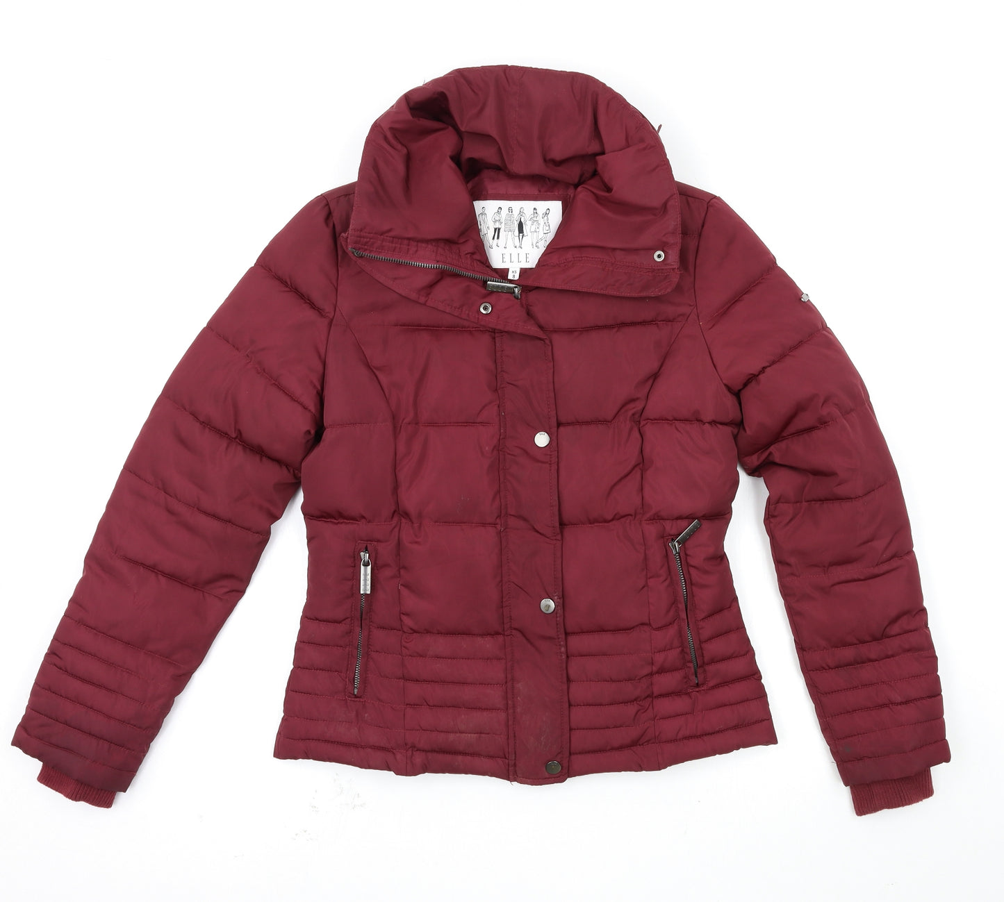 ELLE Womens Purple   Puffer Jacket Coat Size XS