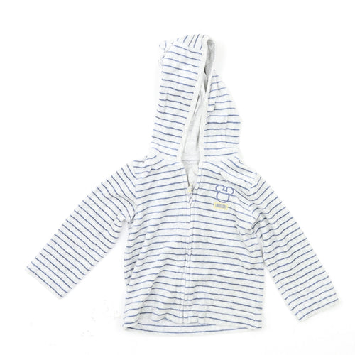 George Baby Grey Striped  Full Zip Jumper Size 9-12 Months