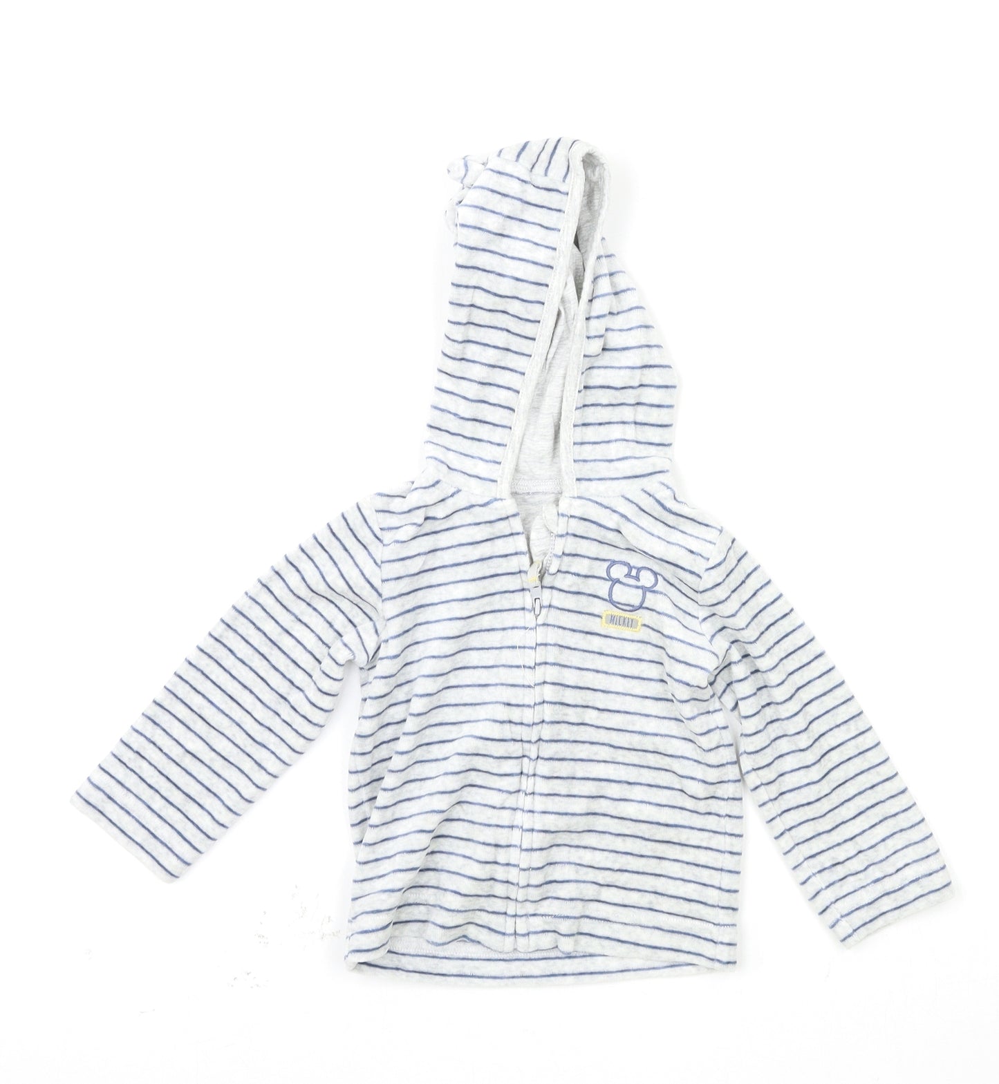 George Baby Grey Striped  Full Zip Jumper Size 9-12 Months