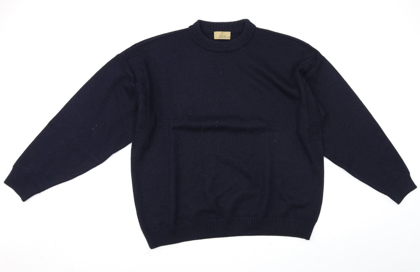 Marks and Spencer Mens Blue Houndstooth  Pullover Jumper Size XL