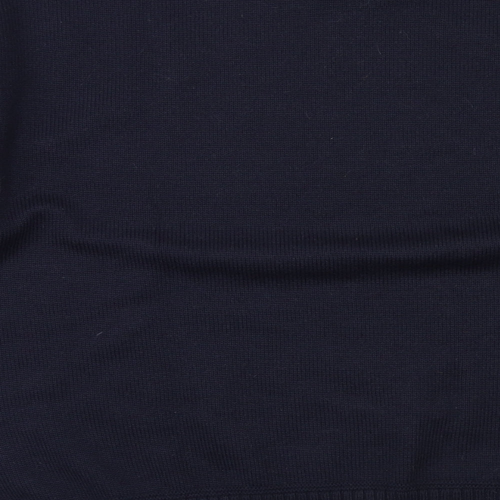 Marks and Spencer Mens Blue Houndstooth  Pullover Jumper Size XL