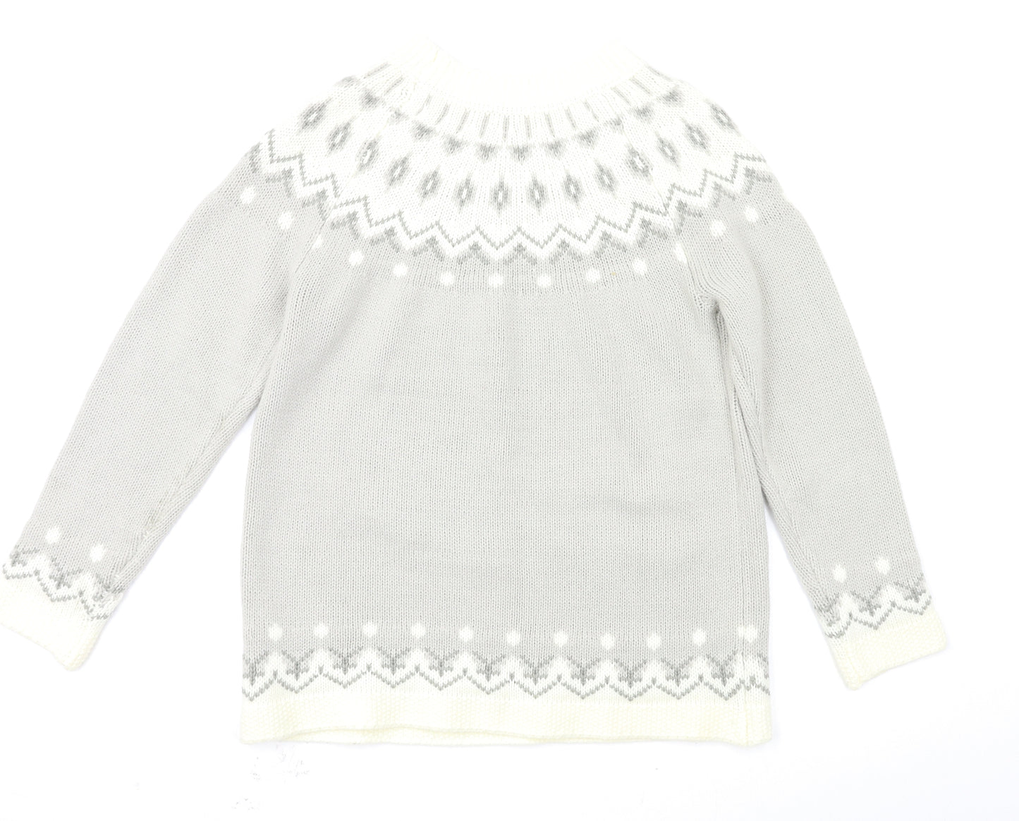 Cotton Traders Womens Grey Argyle/Diamond  Pullover Jumper Size 12