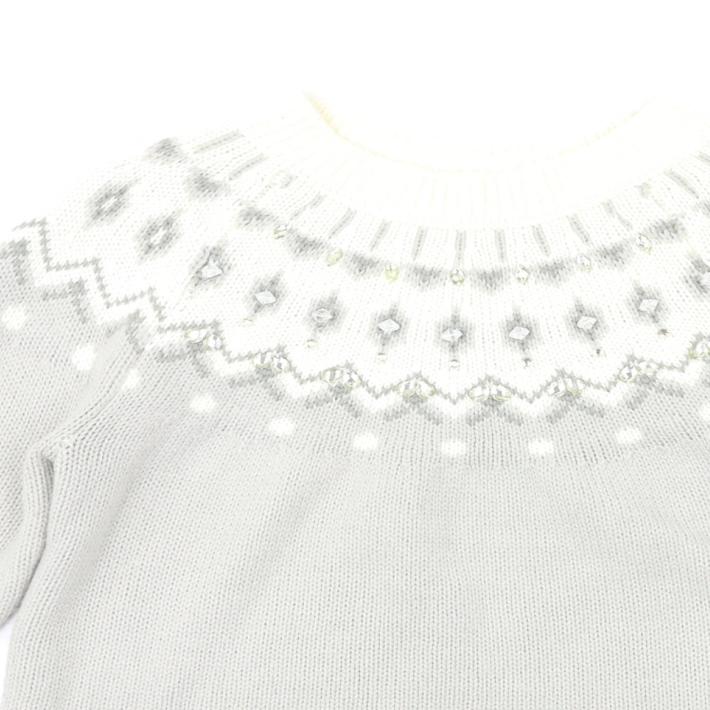 Cotton Traders Womens Grey Argyle/Diamond  Pullover Jumper Size 12