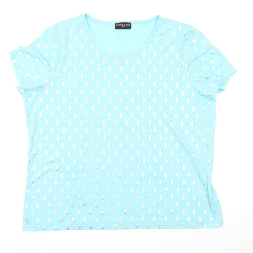 anna rose Womens Blue   Basic T-Shirt Size 2XL