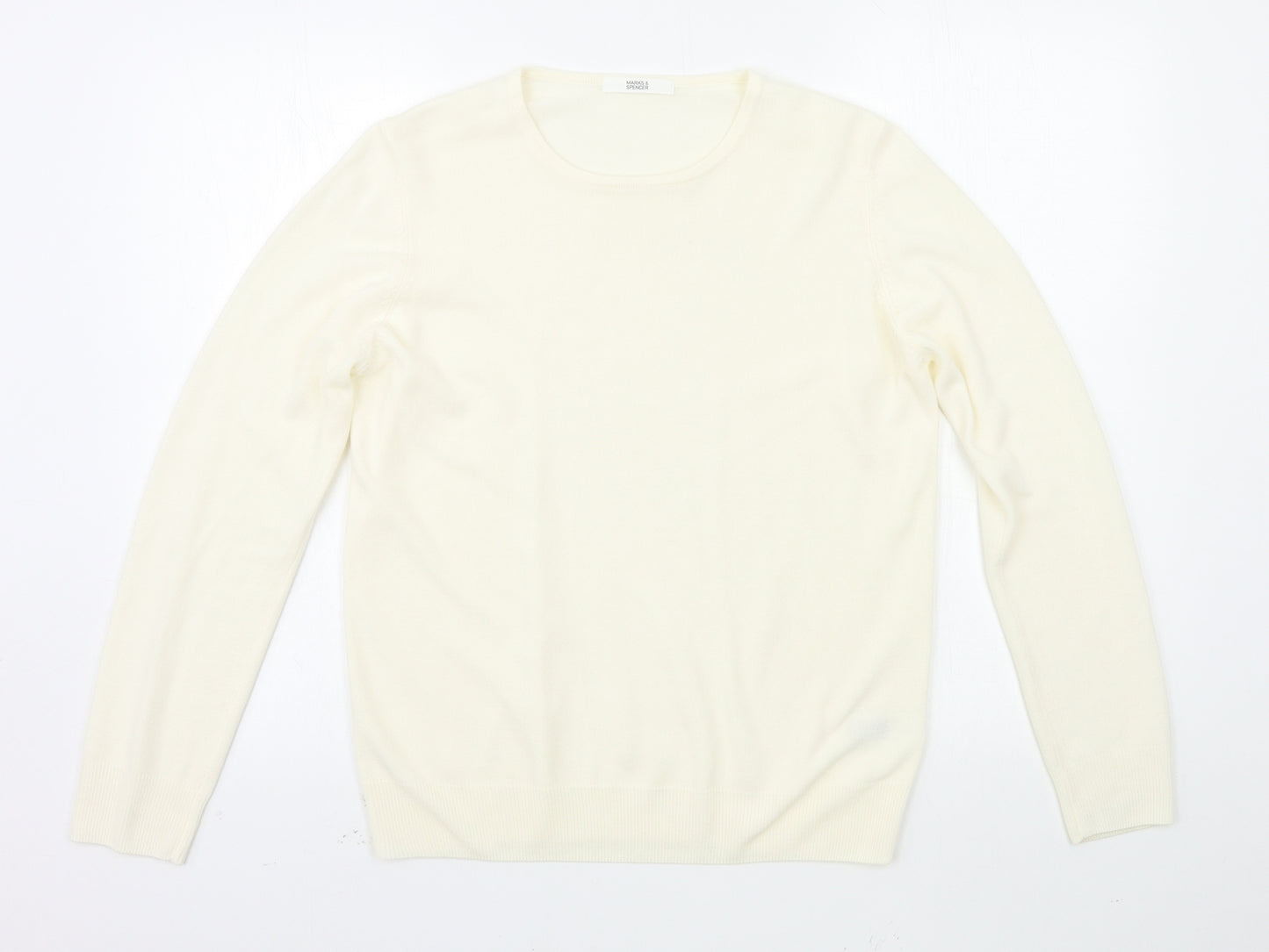 Marks and Spencer Womens White   Pullover Jumper Size 12