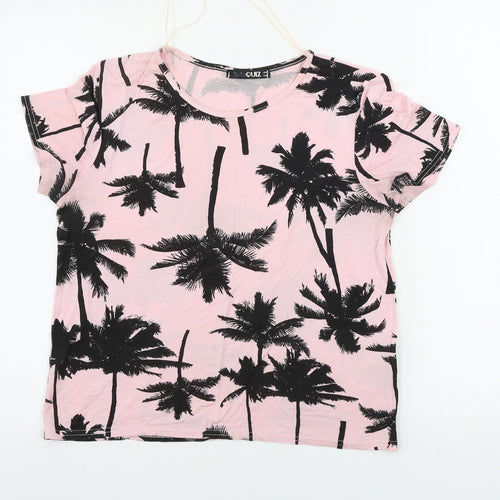 Quiz Womens Pink Floral  Basic T-Shirt Size 8