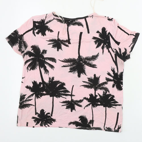 Quiz Womens Pink Floral  Basic T-Shirt Size 8