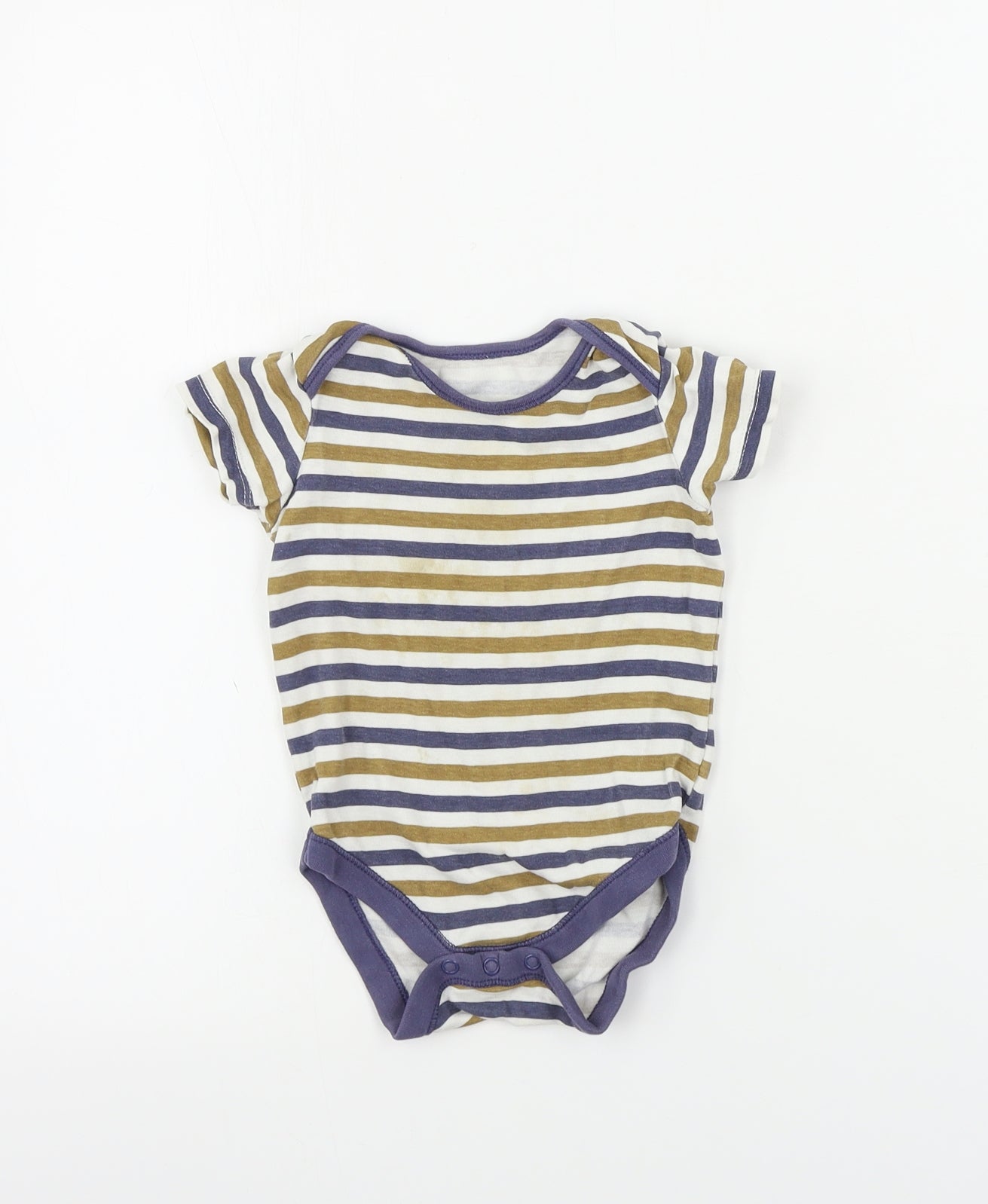 George  Boys White Striped  Babygrow One-Piece Size 12-18 Months