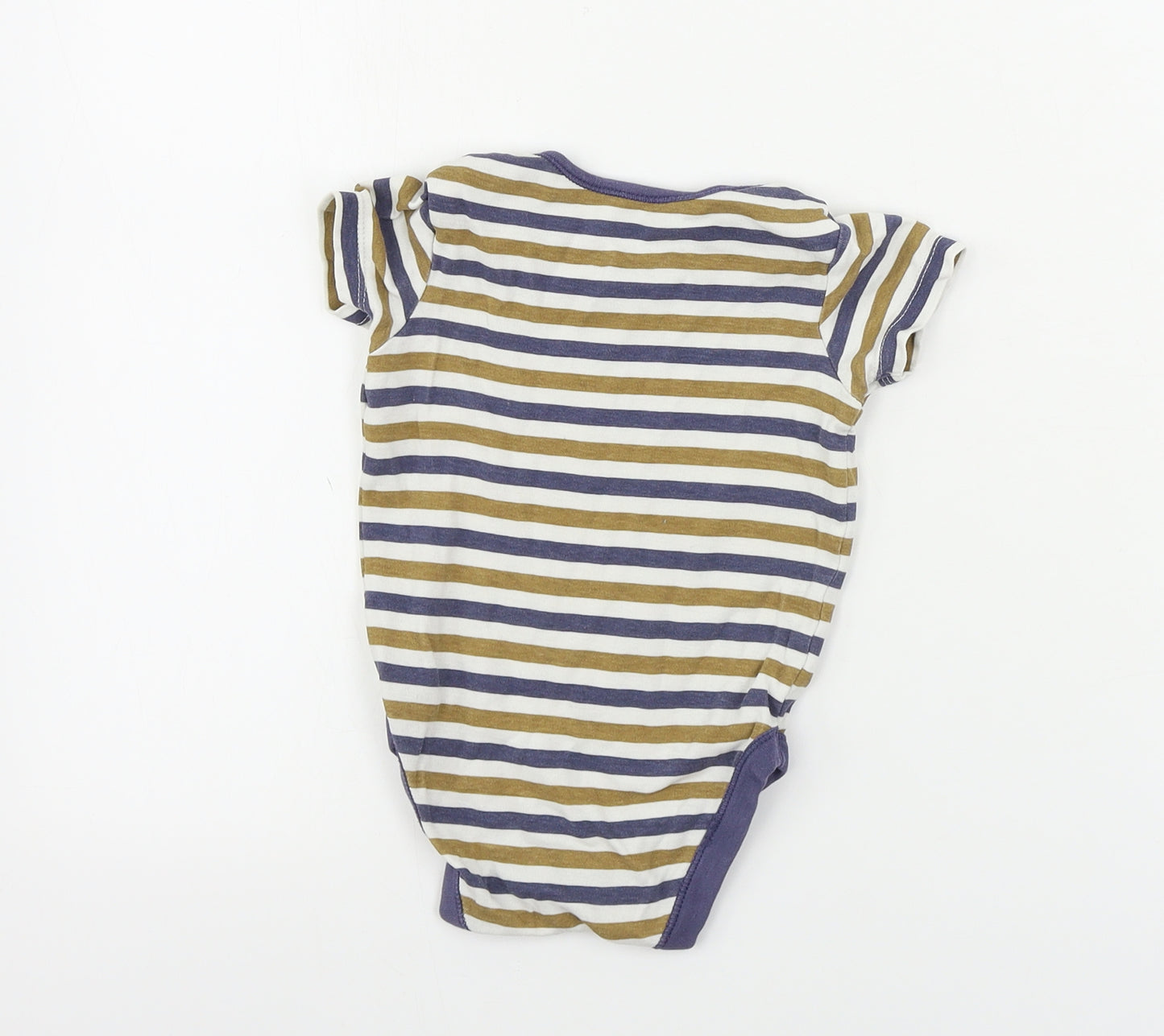 George  Boys White Striped  Babygrow One-Piece Size 12-18 Months