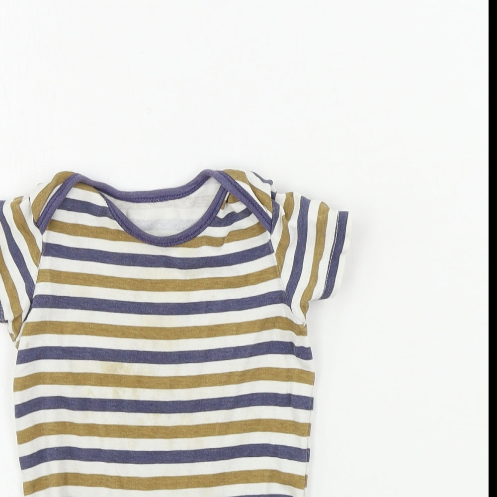 George  Boys White Striped  Babygrow One-Piece Size 12-18 Months