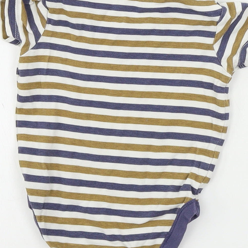 George  Boys White Striped  Babygrow One-Piece Size 12-18 Months