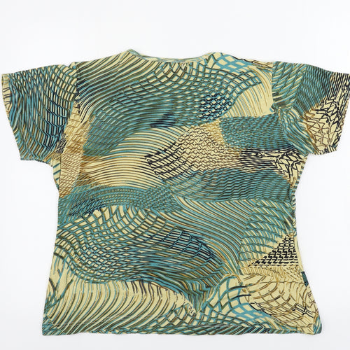 Sienna Womens Beige Geometric  Basic T-Shirt Size M