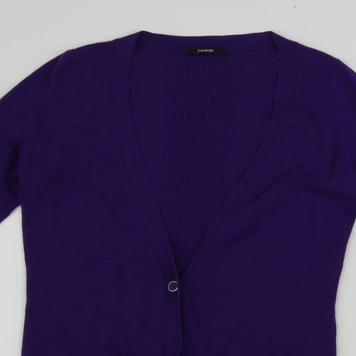 George  Womens Purple   Cardigan Jumper Size 12