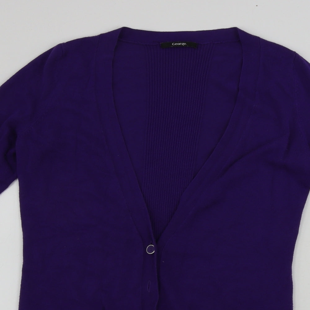 George  Womens Purple   Cardigan Jumper Size 12