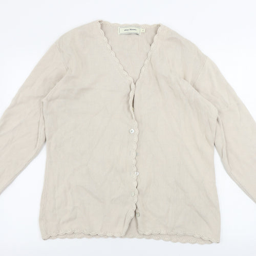 Amy Moore   Womens Beige   Cardigan Jumper Size L