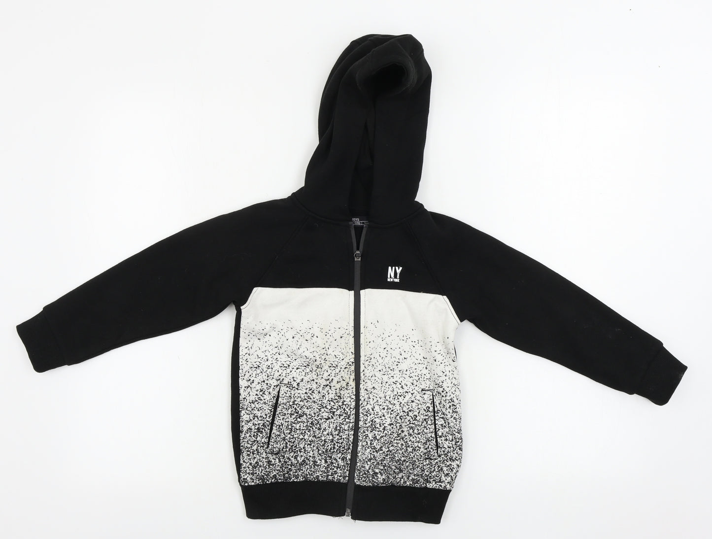 Matalan  Boys Black   Full Zip Hoodie Size 4-5 Years