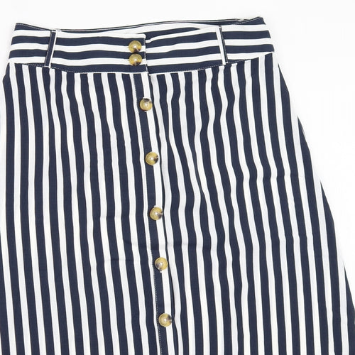 ESMARA Womens Blue Striped  Flare Skirt Size 14