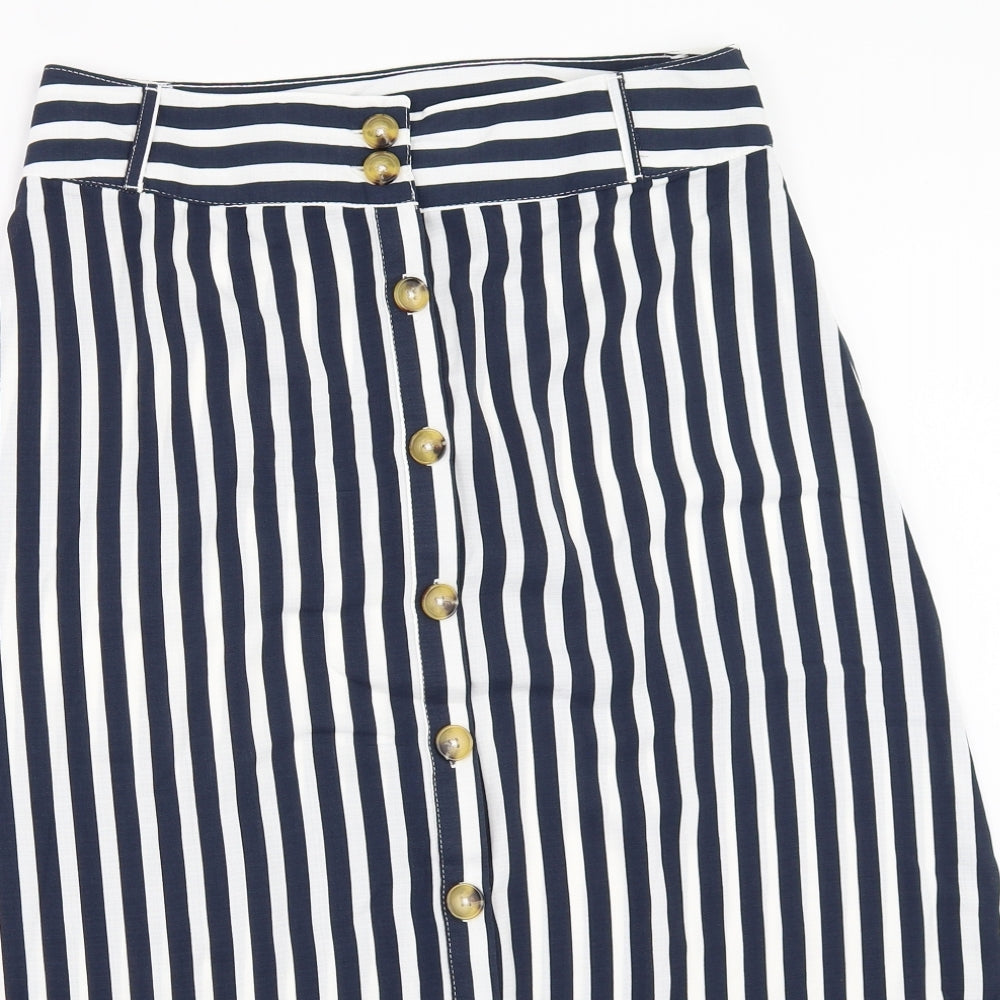 ESMARA Womens Blue Striped  Flare Skirt Size 14