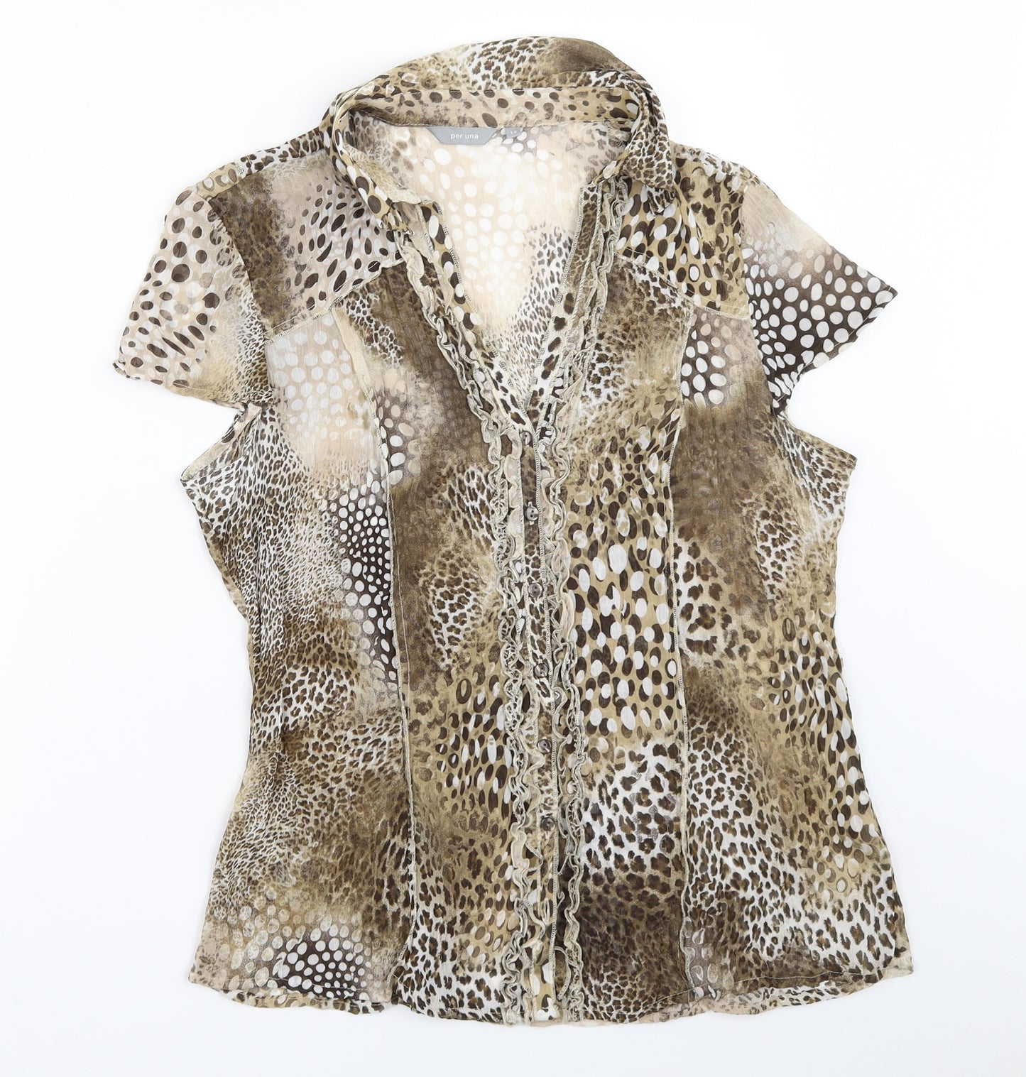 Per Una Womens Brown   Basic Button-Up Size 14