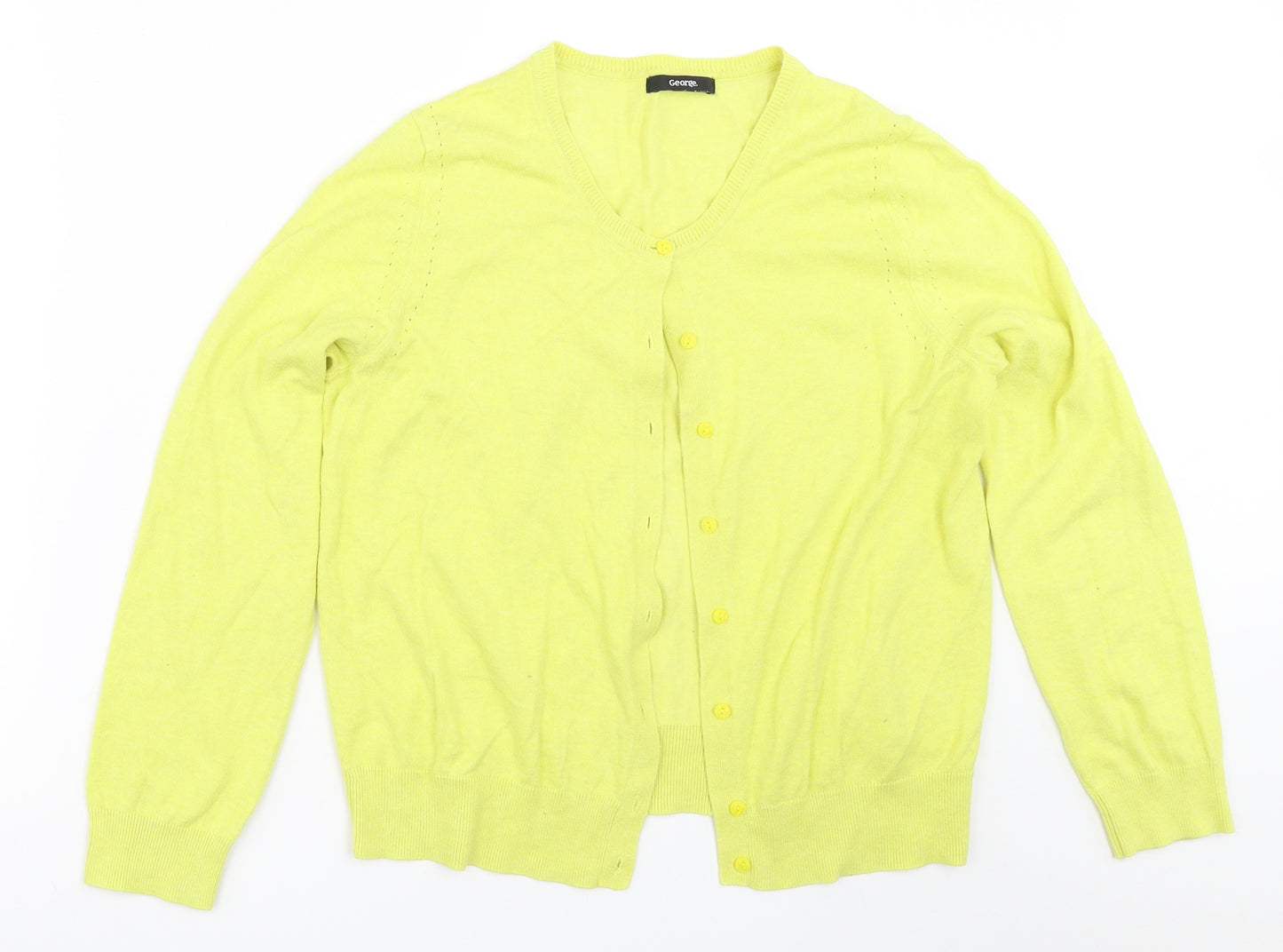 George Womens Yellow   Cardigan Jumper Size 16