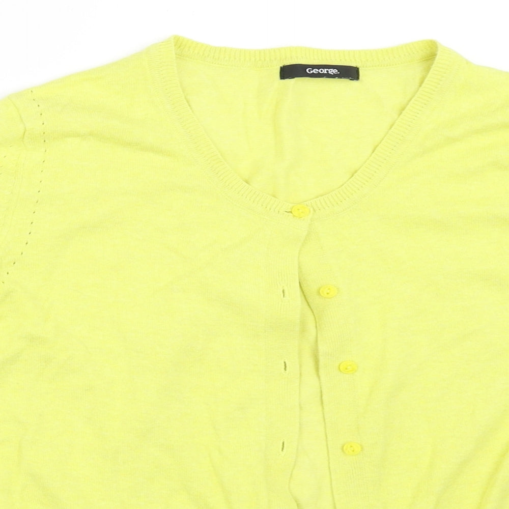 George Womens Yellow   Cardigan Jumper Size 16