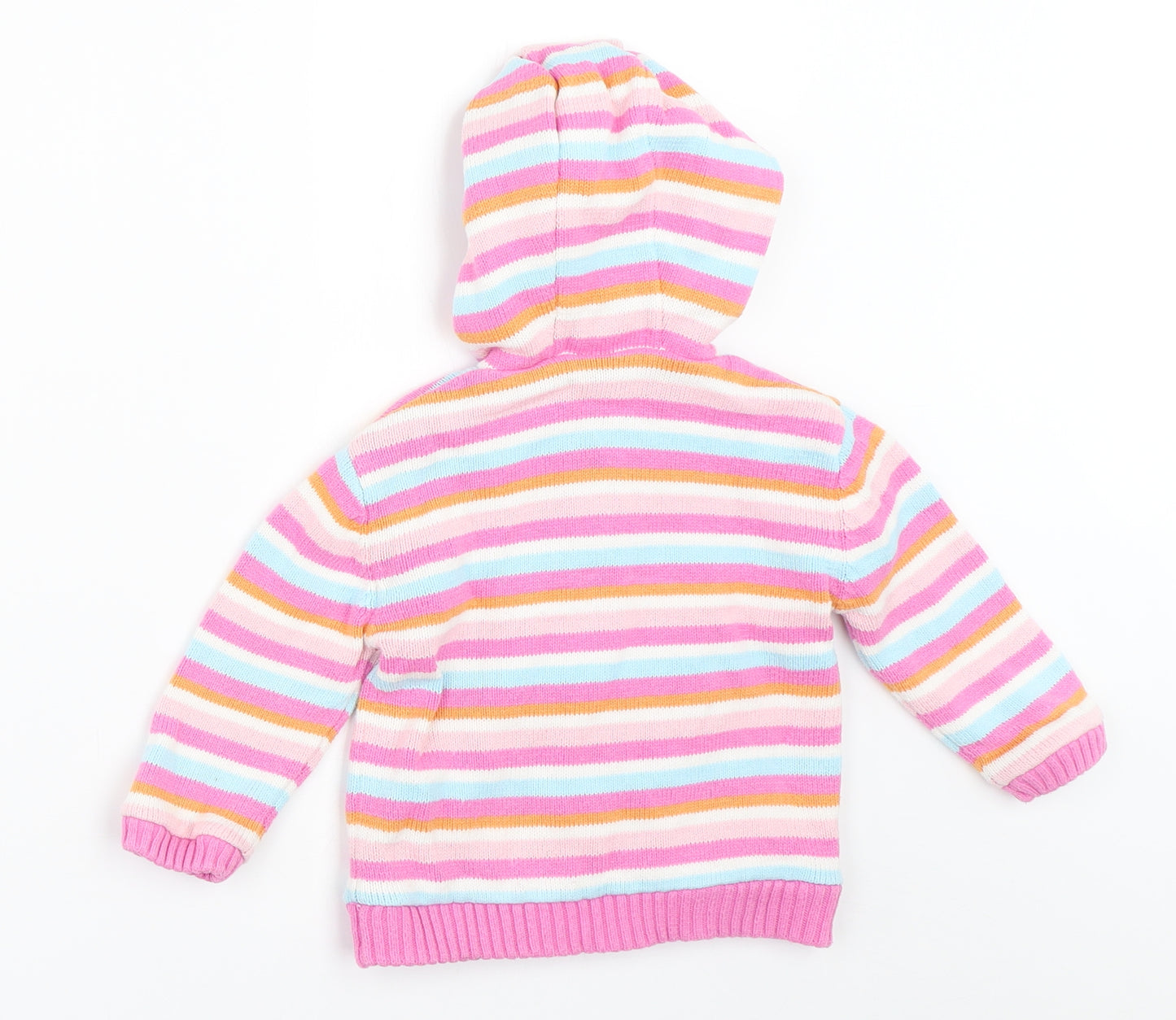 TU Girls Pink Striped  Jacket  Size 18-24 Months