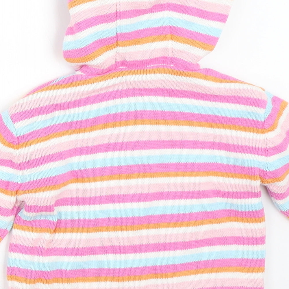 TU Girls Pink Striped  Jacket  Size 18-24 Months