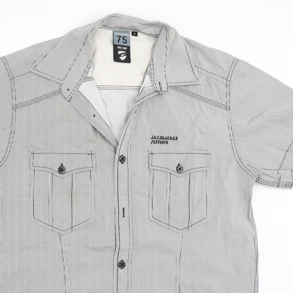 JACK & JONES Mens Grey    Button-Up Size S