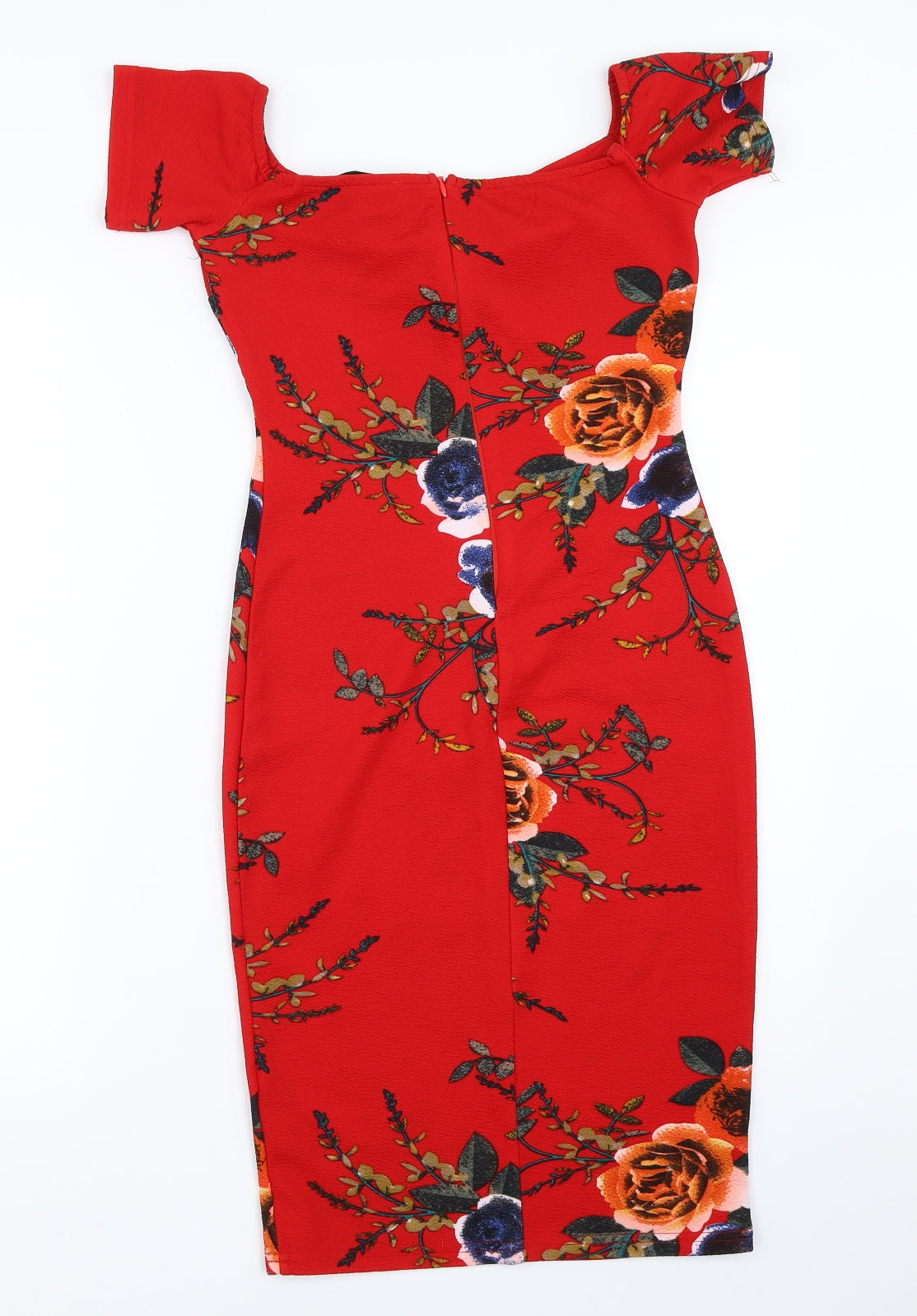 AX Paris Womens Red Floral  Bodycon  Size 8