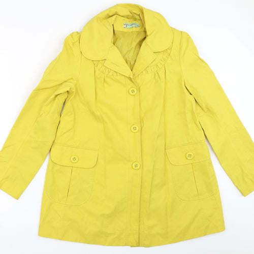 Misbehave Womens Yellow   Overcoat Coat Size 12