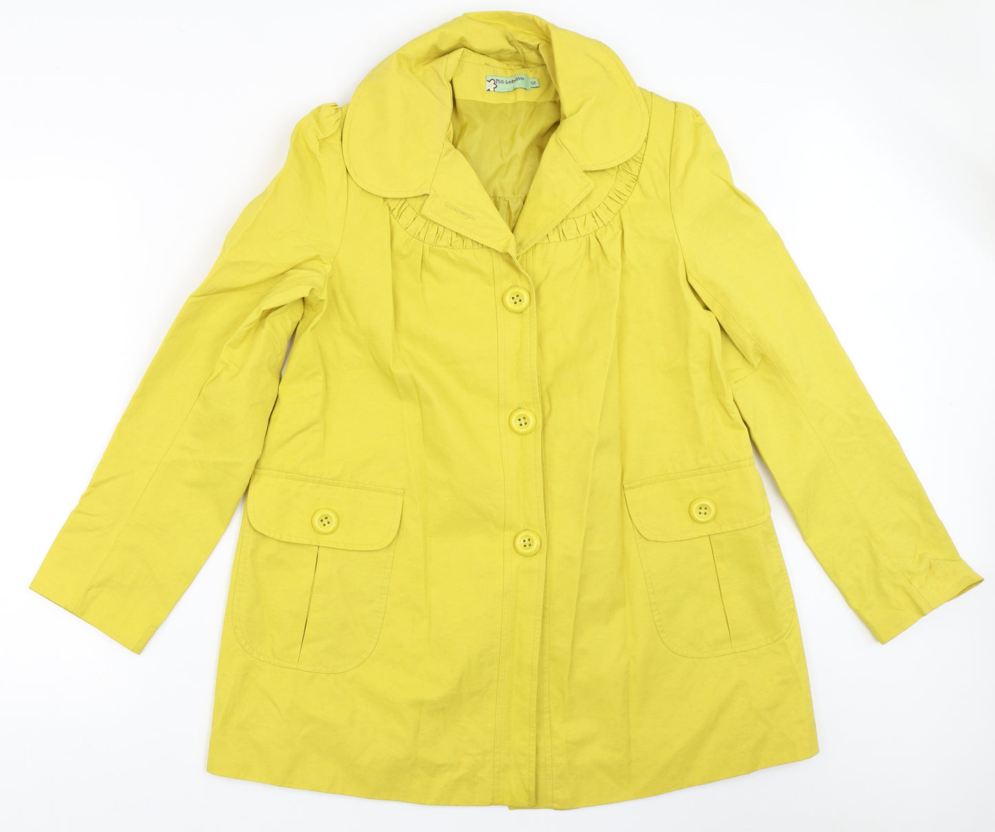 Misbehave Womens Yellow   Overcoat Coat Size 12