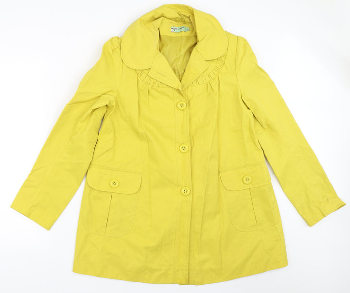 Misbehave Womens Yellow   Overcoat Coat Size 12