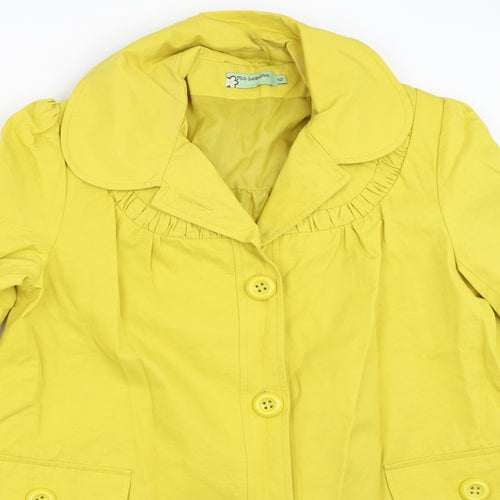 Misbehave Womens Yellow   Overcoat Coat Size 12
