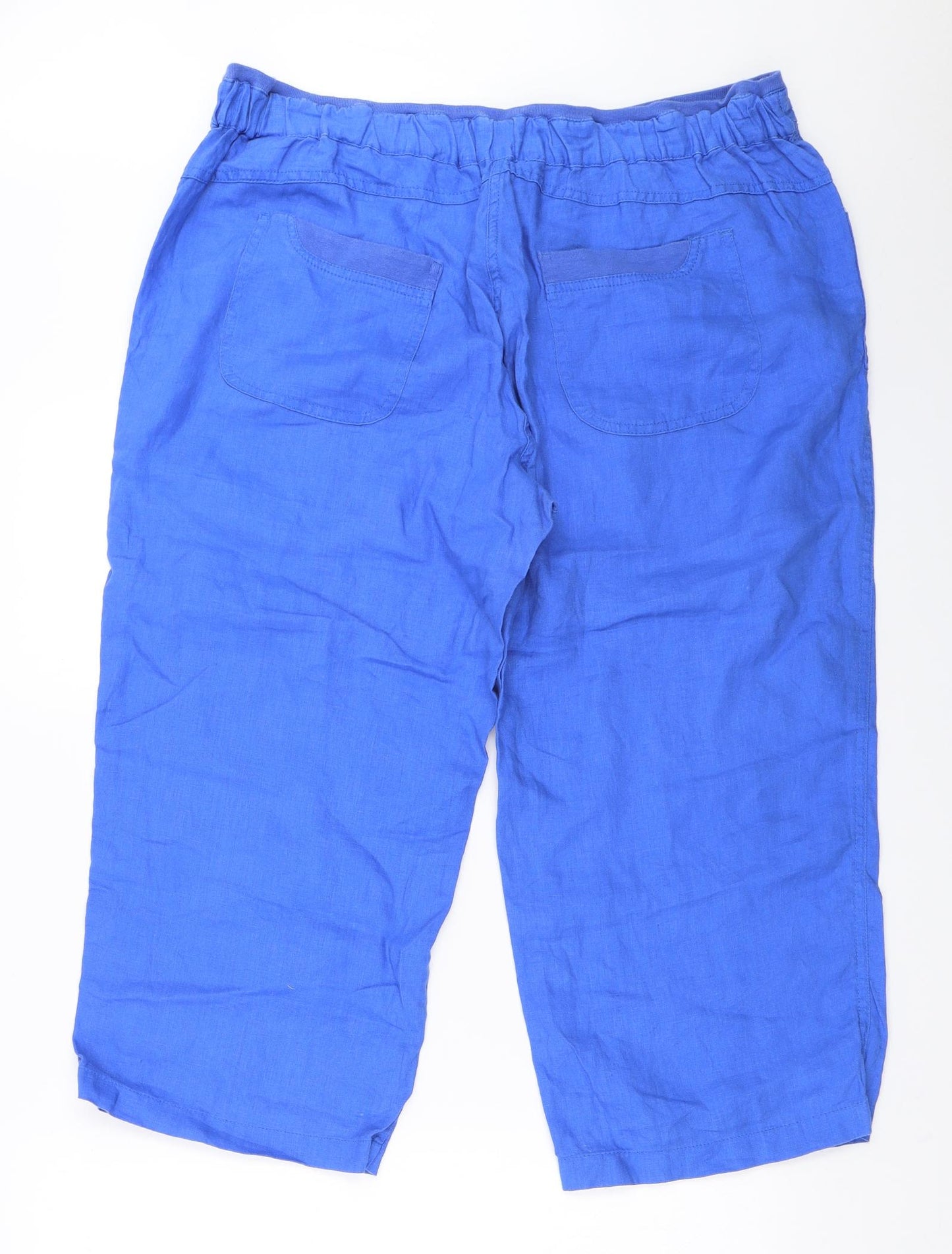 Marks and Spencer Womens Blue   Cropped Trousers Size 16 L21 in