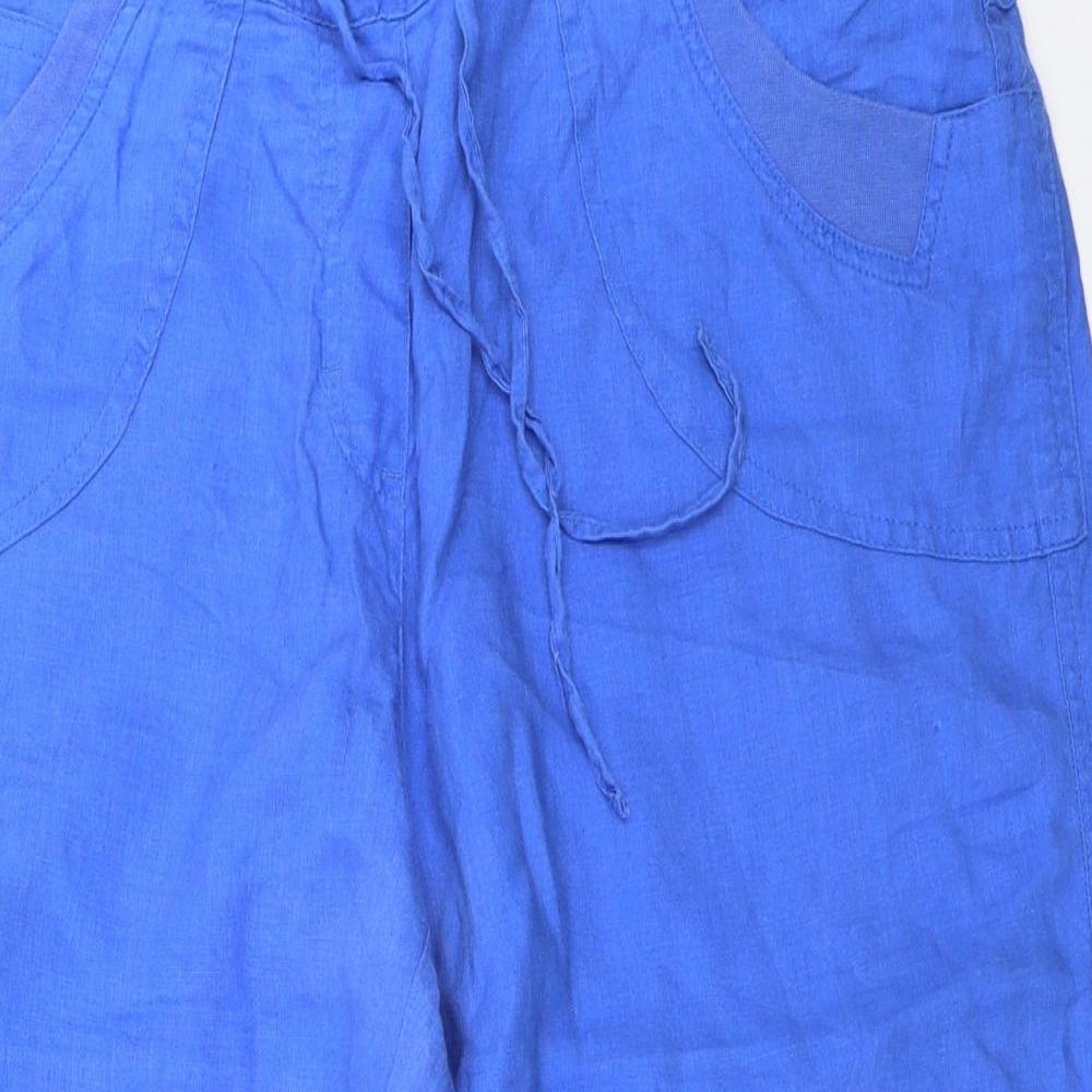 Marks and Spencer Womens Blue   Cropped Trousers Size 16 L21 in