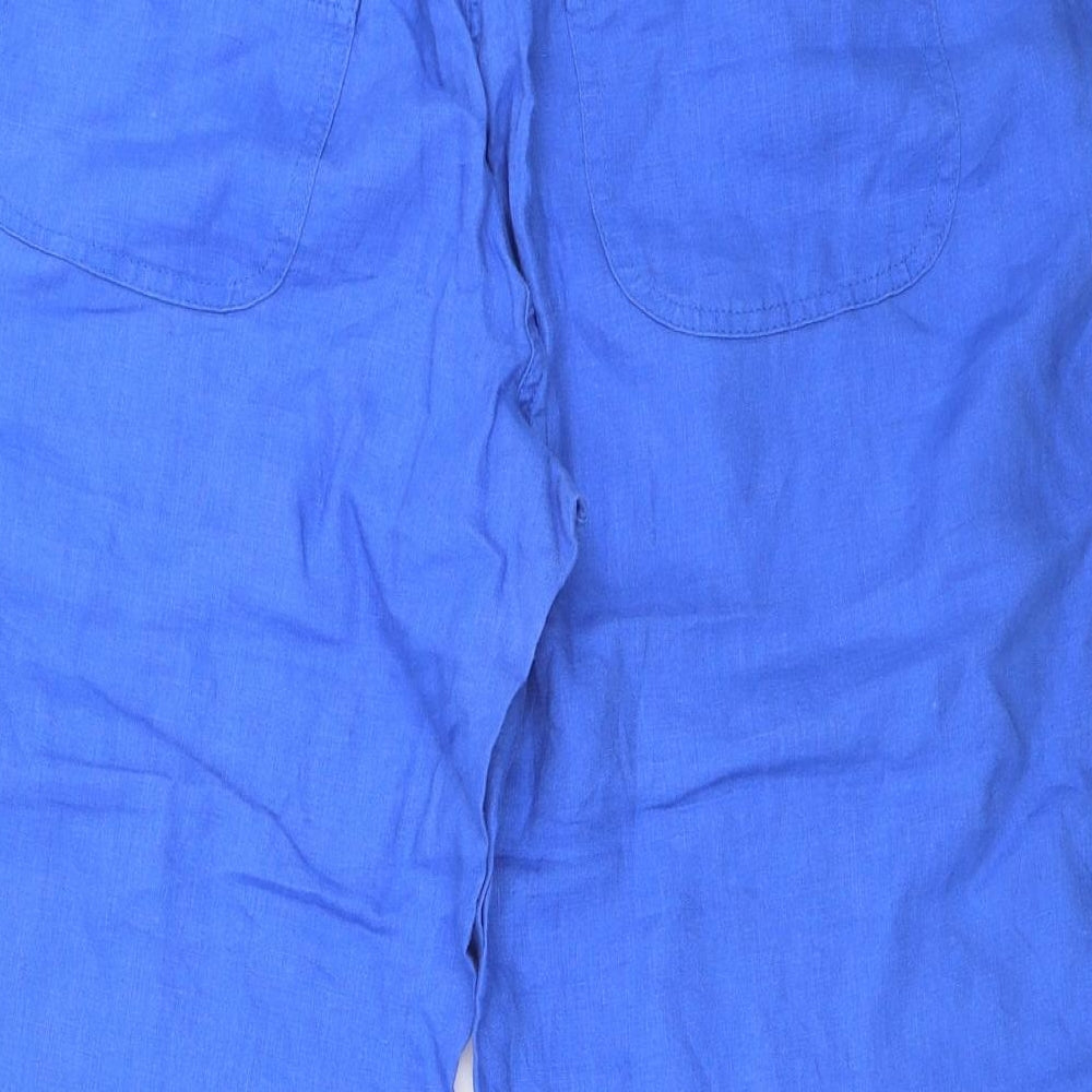 Marks and Spencer Womens Blue   Cropped Trousers Size 16 L21 in