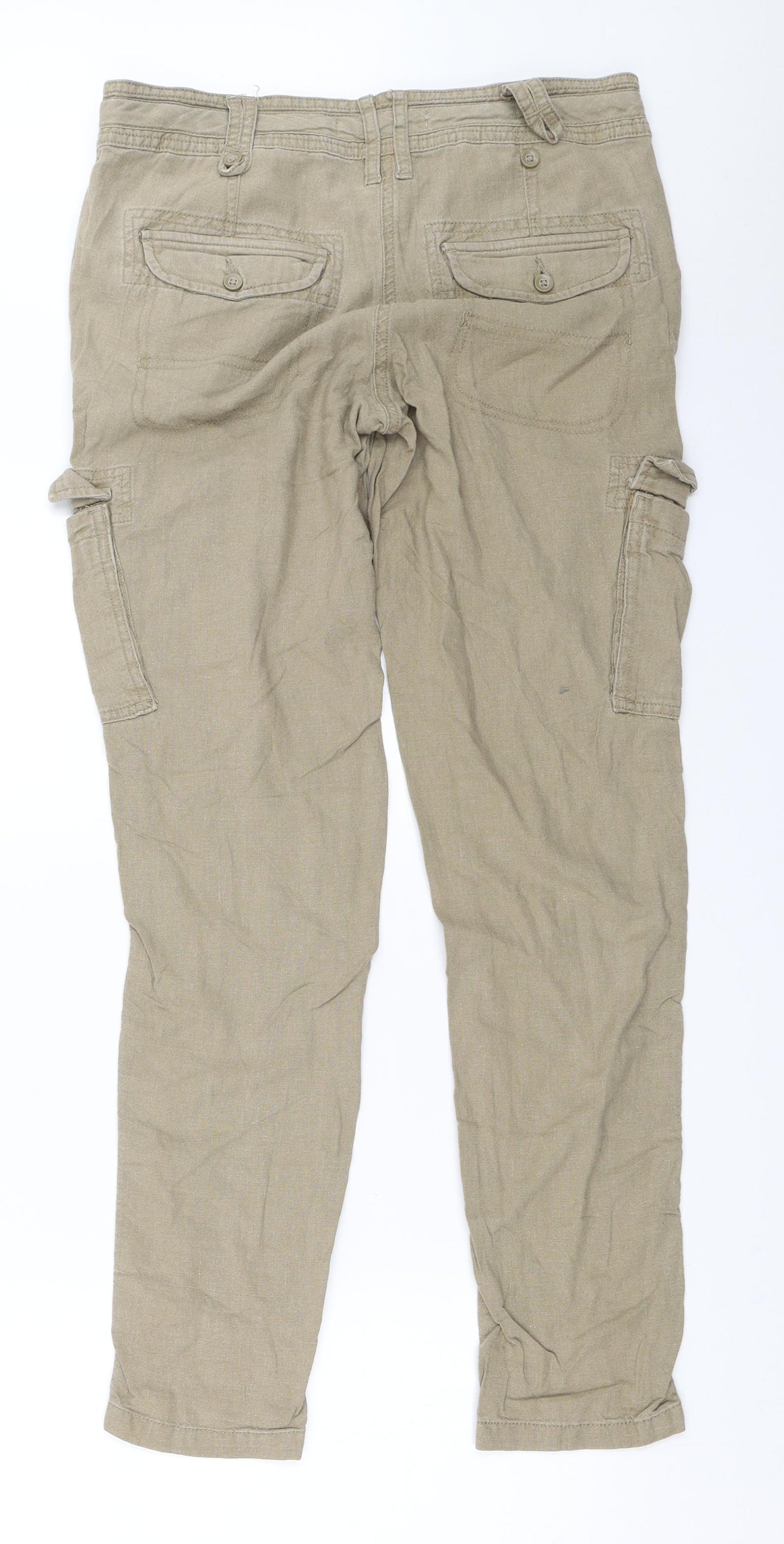 NEXT Womens Beige   Cargo Trousers Size 6 L29 in