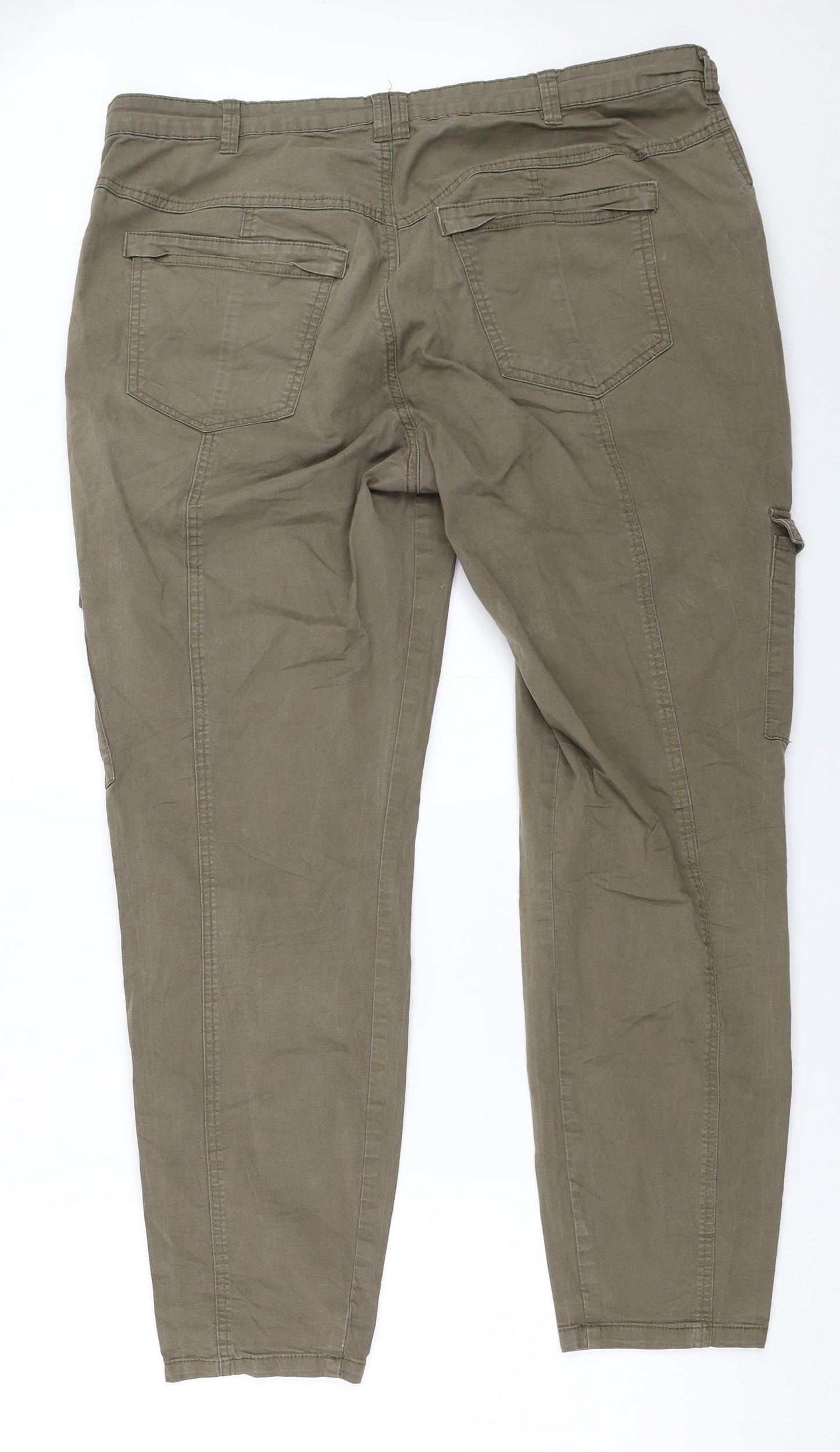 Zizzi Womens Green   Cargo Trousers Size 46 L29 in