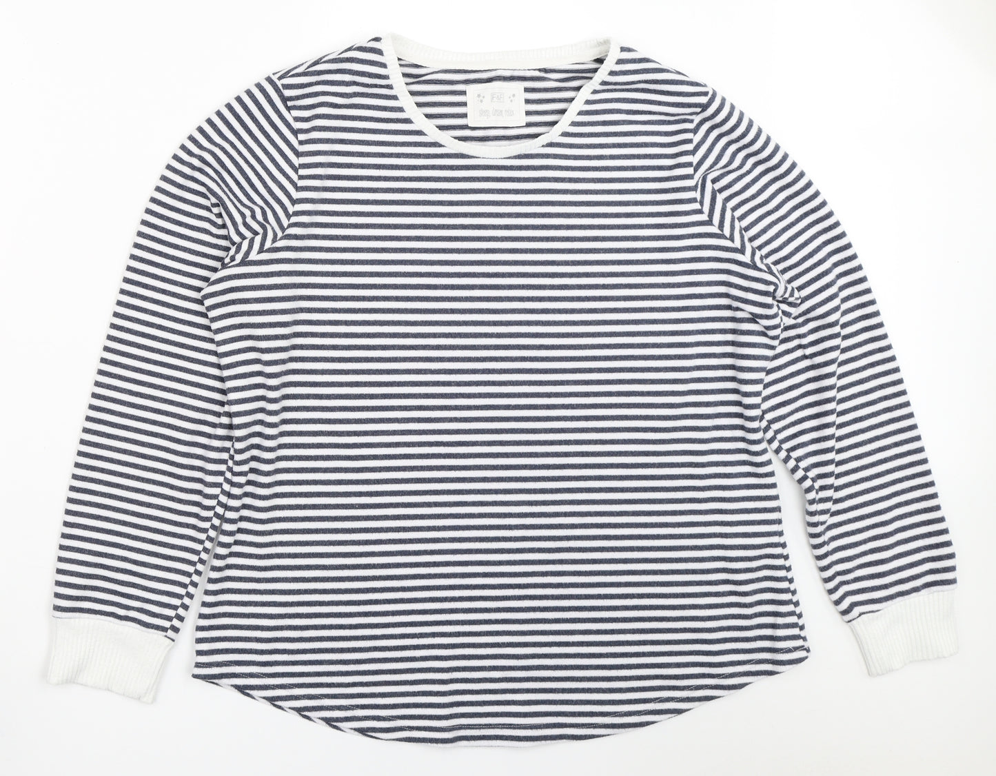 F&F Womens Blue Striped  Top Pyjama Top Size 16