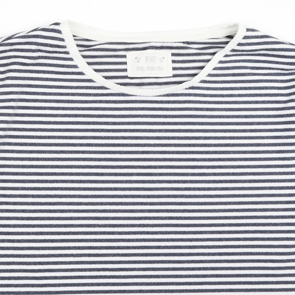 F&F Womens Blue Striped  Top Pyjama Top Size 16