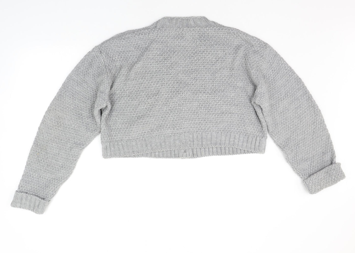 PRETTYLITTLETHING Womens Grey   Cardigan Jumper Size M