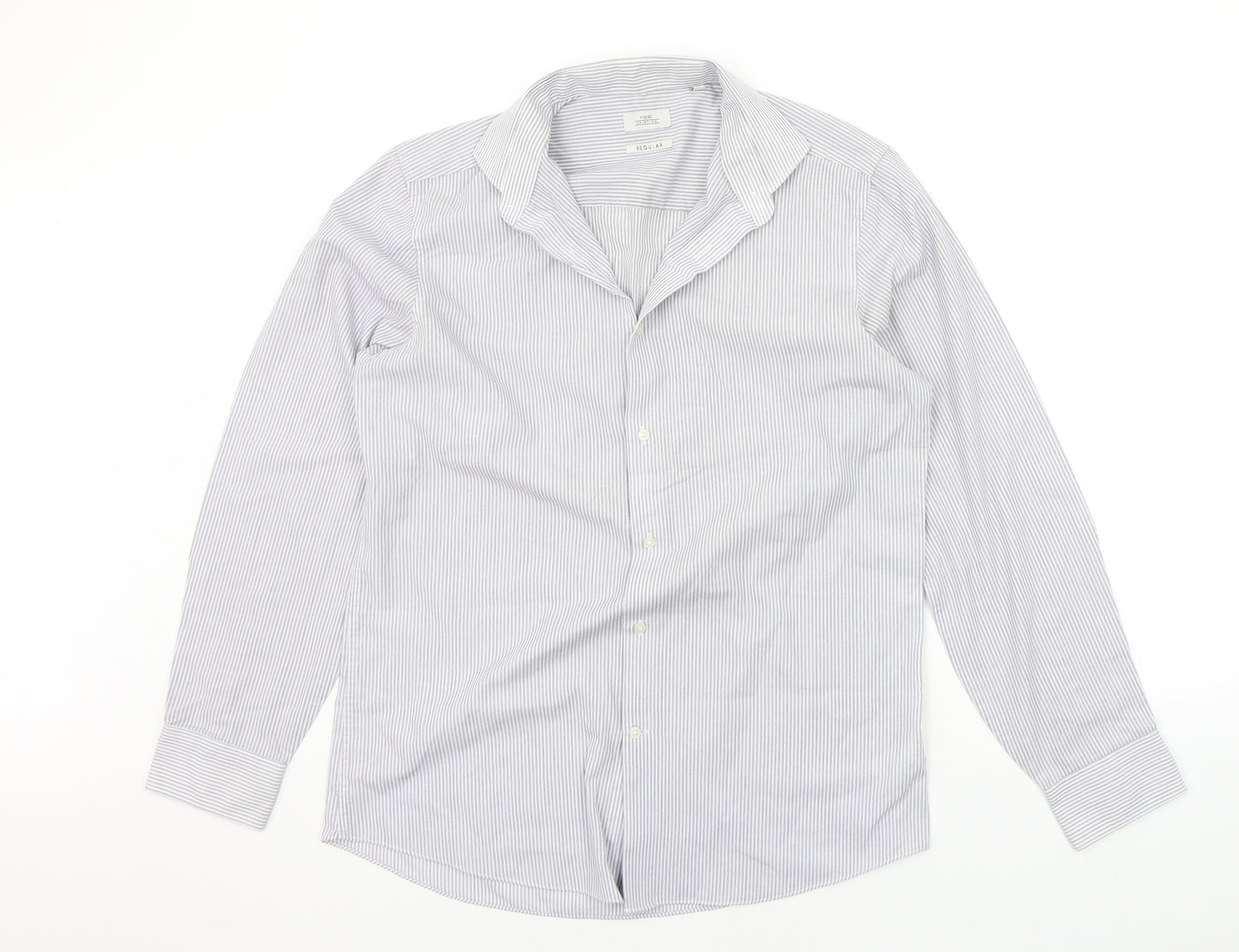 NEXT Mens Blue Striped   Button-Up Size 15.5