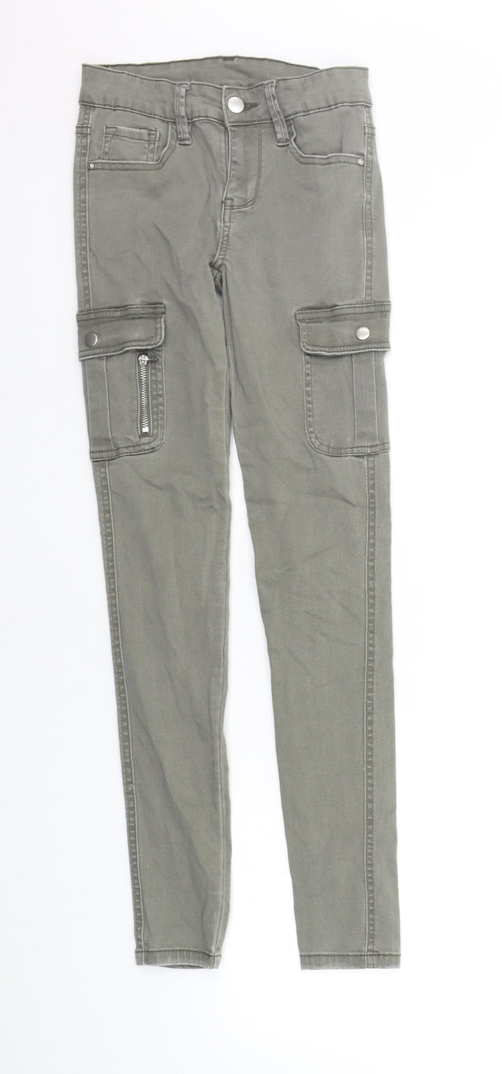 Denim & Co. Womens Green Chino Trousers Size 6 L27 in