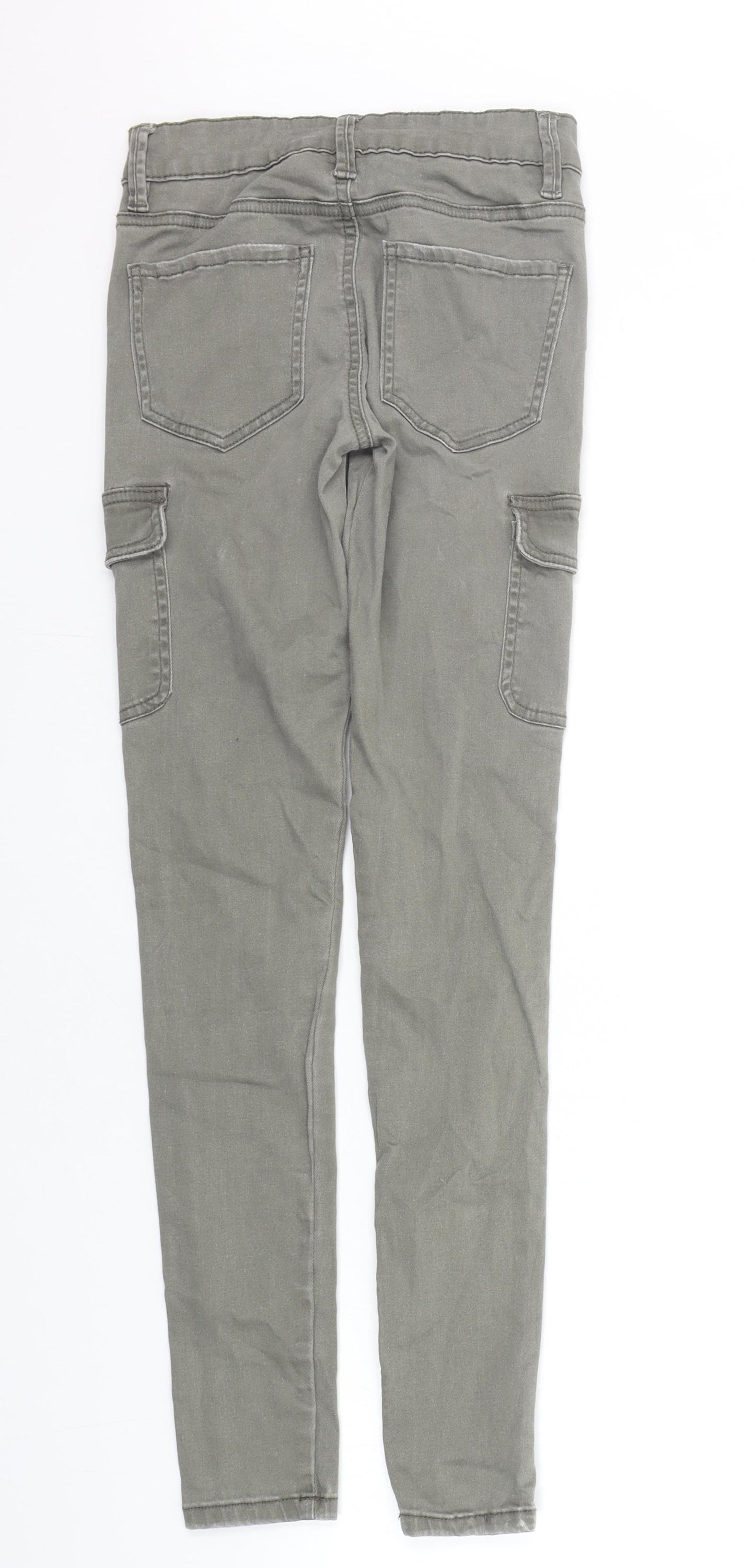 Denim & Co. Womens Green   Chino Trousers Size 6 L27 in