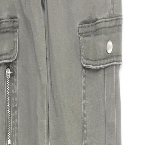 Denim & Co. Womens Green   Chino Trousers Size 6 L27 in