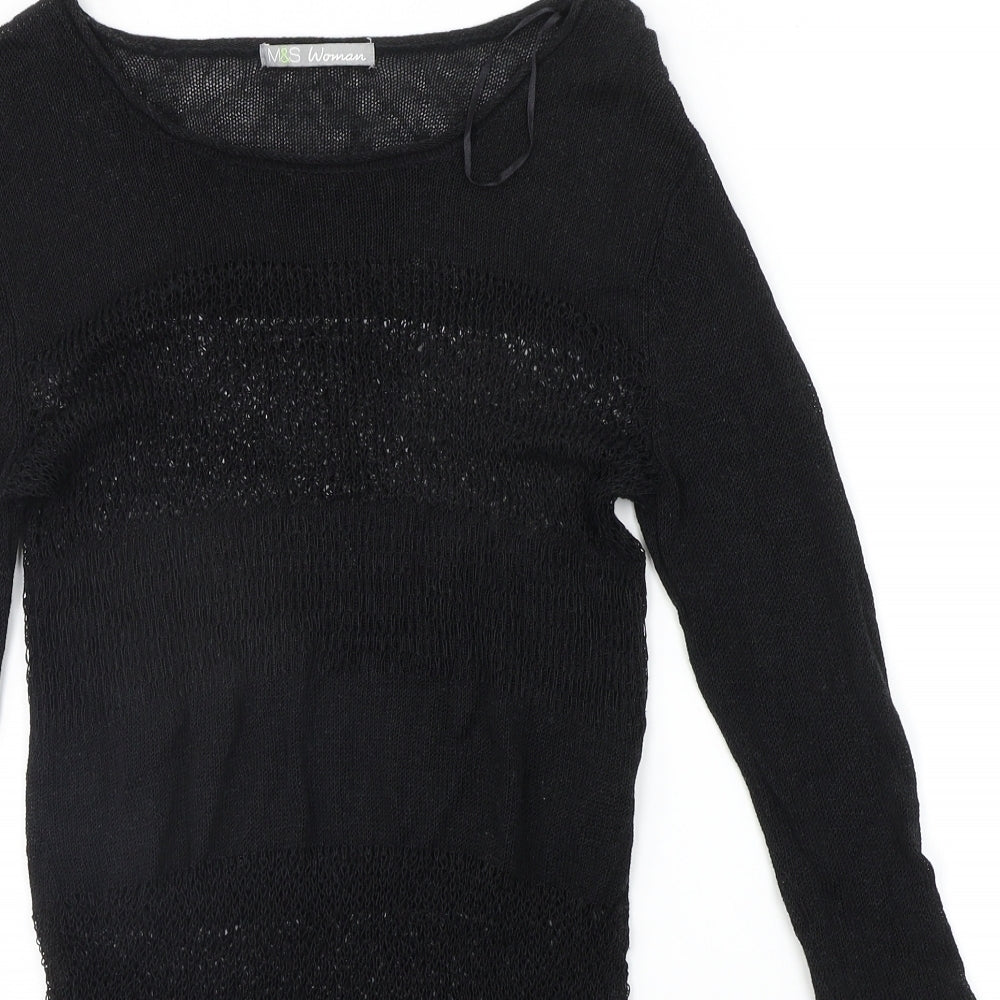 Marks and Spencer Womens Black   Jumper Dress  Size 8